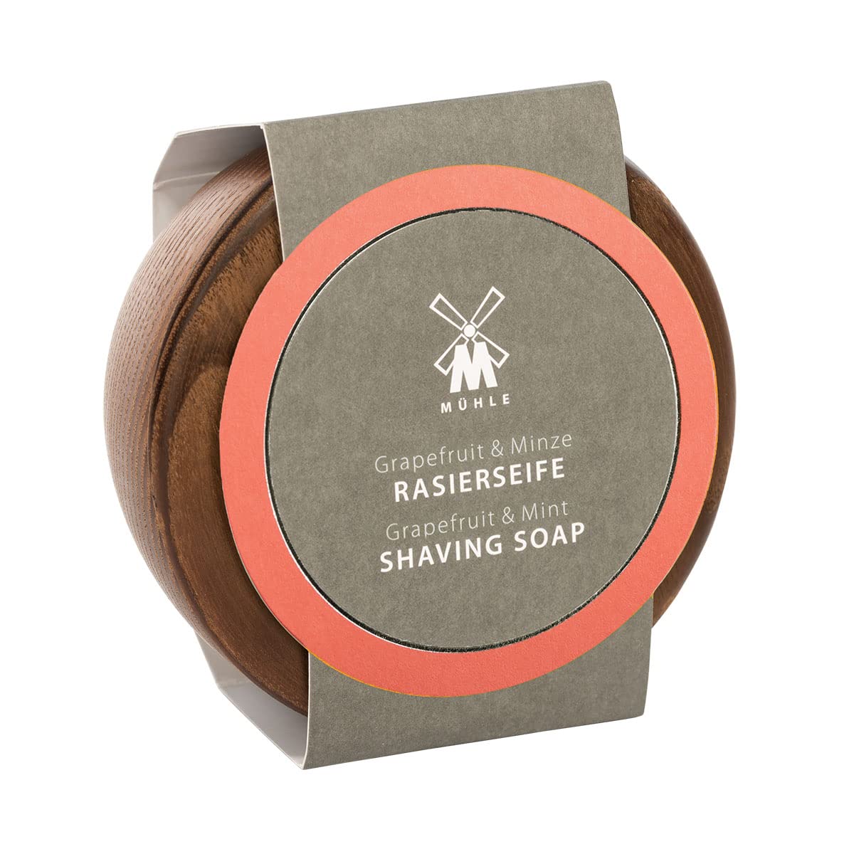 MÜHLE Wooden Bowl With Grapefruit & Mint Shaving Soap, 65 Grams - Shave Soap for Men, Rich & Light Soap Formula, Nurturing Solid Shave Soap Lather Beauty and Personal Care MÜHLE