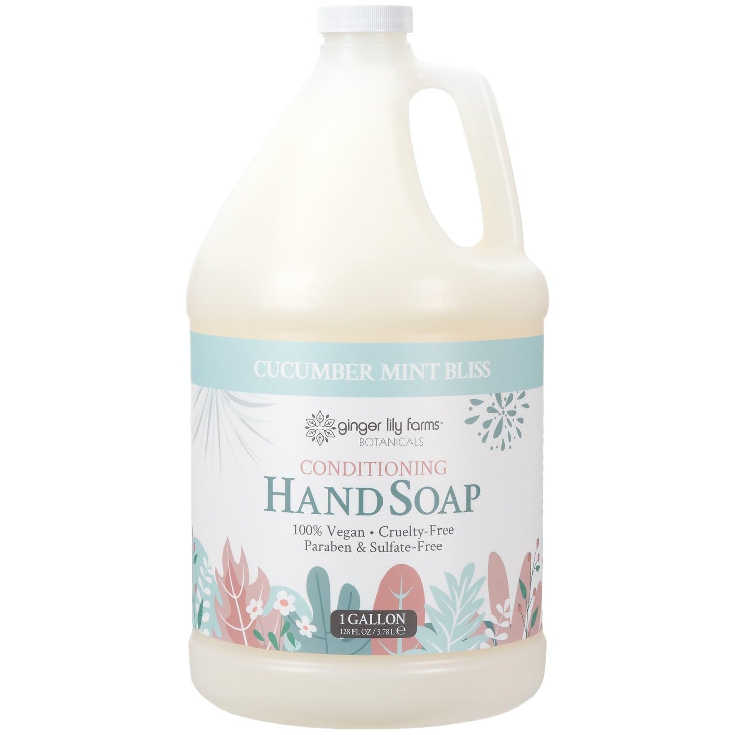 Ginger Lily Farms Botanicals Conditioning Liquid Hand Soap Refill, 100% Vegan & Cruelty-Free, Cucumber Mint Bliss Scent, 1 Gallon (128 fl oz) Beauty & Personal Care Ginger Lily Farms