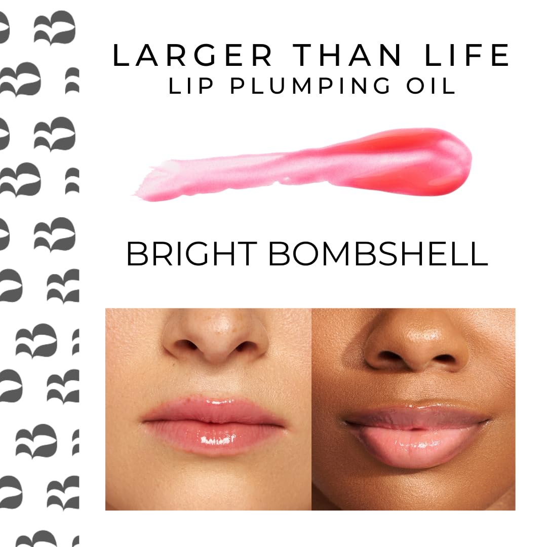 Rinna Beauty Larger Than Life Lip Plumping Oil - Bright Bombshell - Moisturizes & Hydrates Lips - Natural Plumping Over Time - Vegan, Cruelty-Free, & Beauty & Personal Care Rinna Beauty