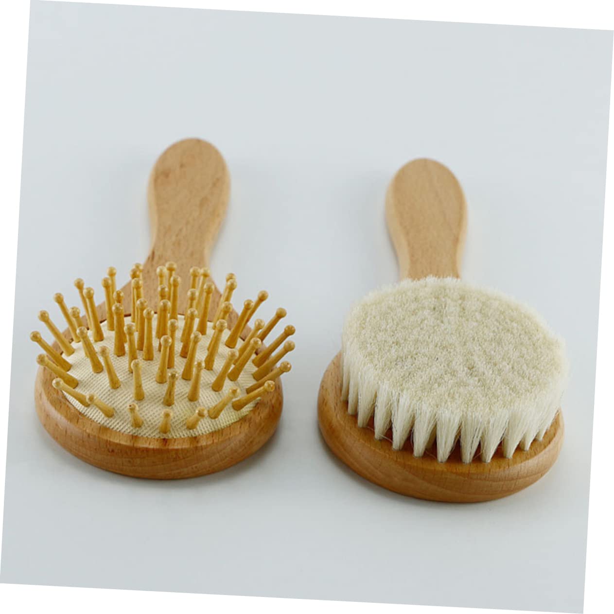 INUUXLG 1set Wooden Handle Wool Brush Comb Set Shower Bath Accessory Newborn Care Kit Beauty and Personal Care INUUXLG