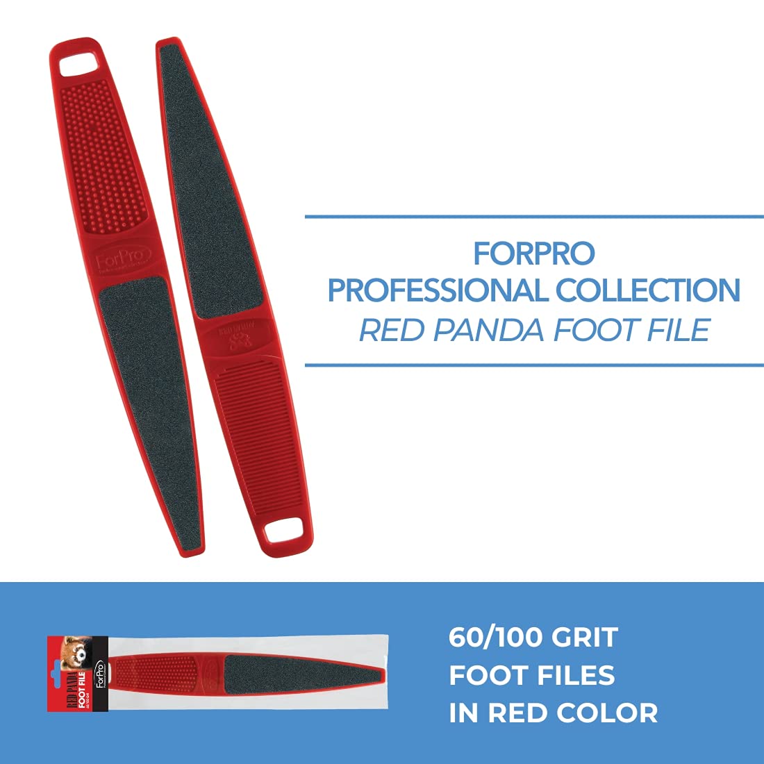 ForPro Professional Collection Red Panda Foot File, 60/100 Grit, Double-Sided Pedicure File for Feet and Heels, 10.5” L Beauty & Personal Care ForPro Professional Collection