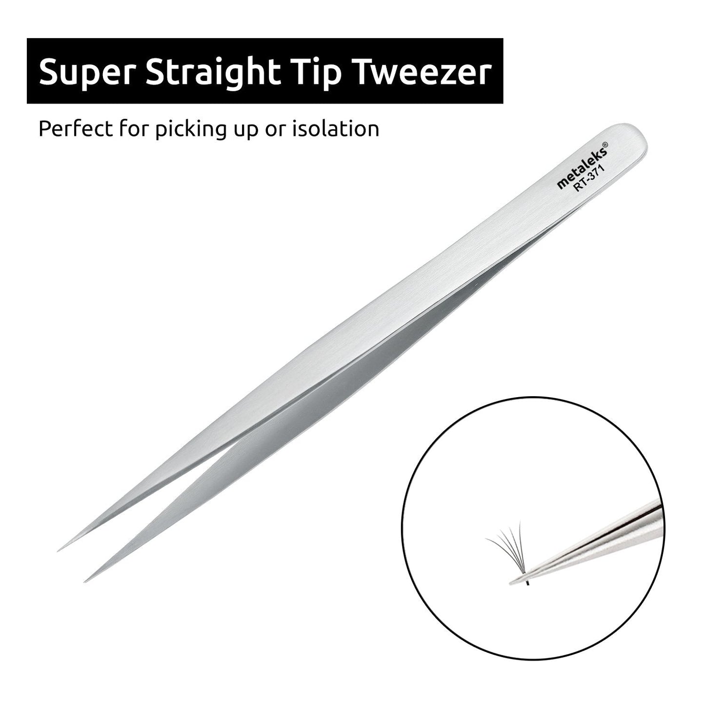 2PCS Japanese Stainless Steel, Eyelash Extension Tweezers, Matt Finish,Black Magnetic Double Tweezers Pouch (RT-15DT10) Beauty and Personal Care metaleks