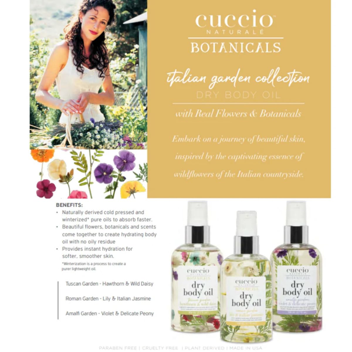 Cuccio Dry Body Oil - Violet & Delicate Peony Floral Infusion, Lightweight Fast-Absorbing & Non-Greasy Moisturizer for Soft, Glowing Skin, 3.70 Fl Oz Beauty & Personal Care Cuccio