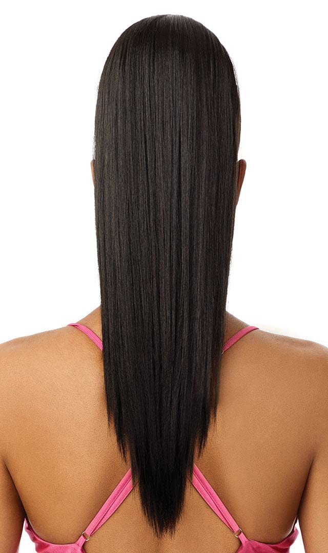 Outre Pretty Quick Drawstring Ponytail Long Length Yaki Straight Style Heat Resistant Synthtic Hair Pieces - MIMI 24" (LT1B/BU)