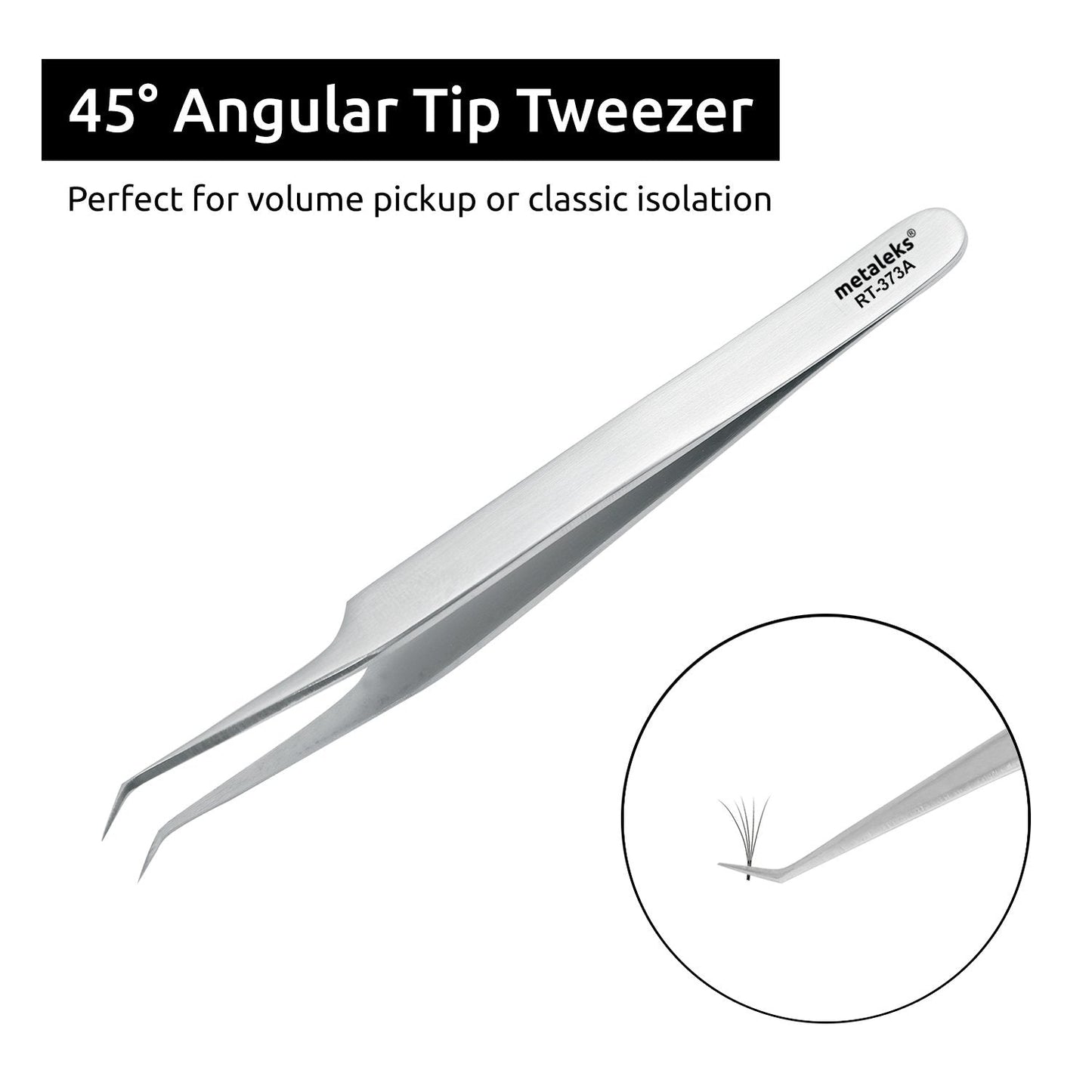 Eyelash Extension Tweezer with Straight and Curved Tip With Black Double Tweezer Magnetic Pouch Beauty and Personal Care metaleks