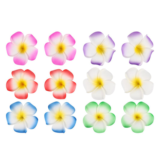 Amosfun 12Pcs Hawaii Plumeria Flower Clips Artificial Tropical Flower Hairpin Barrette Hair Accessories for Bridal Wedding Luau Beach Tropical Beauty & Personal Care Amosfun