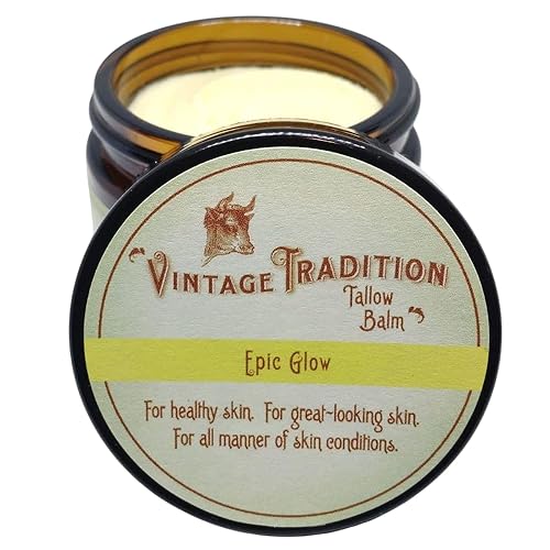 Vintage Tradition Epic Glow Beef Tallow Balm - Glow Boosting Moisturizer with Lavender Oil, Myrrh Oil, Manuka Face Oil, and Fish Oils - Beef Tallow Beauty & Personal Care Vintage Tradition