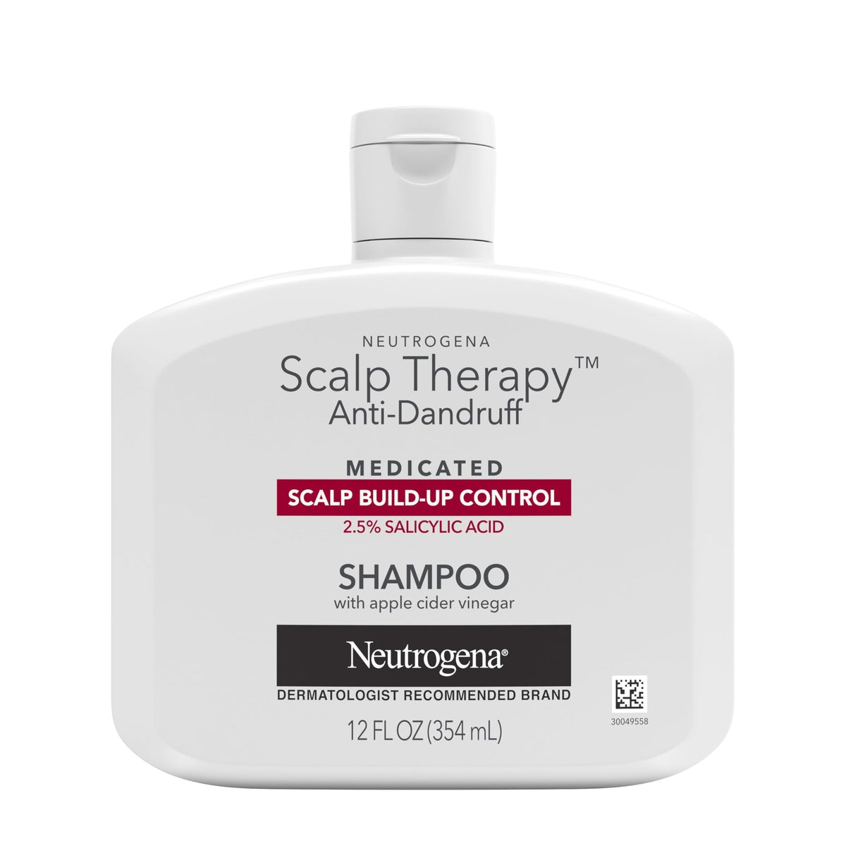 Neutrogena Scalp Therapy Anti-Dandruff Shampoo for Scalp Build-up Control, 2.5% salicylic acid, with Apple Cider Vinegar Fragrance, 12 fl oz Beauty & Personal Care Neutrogena