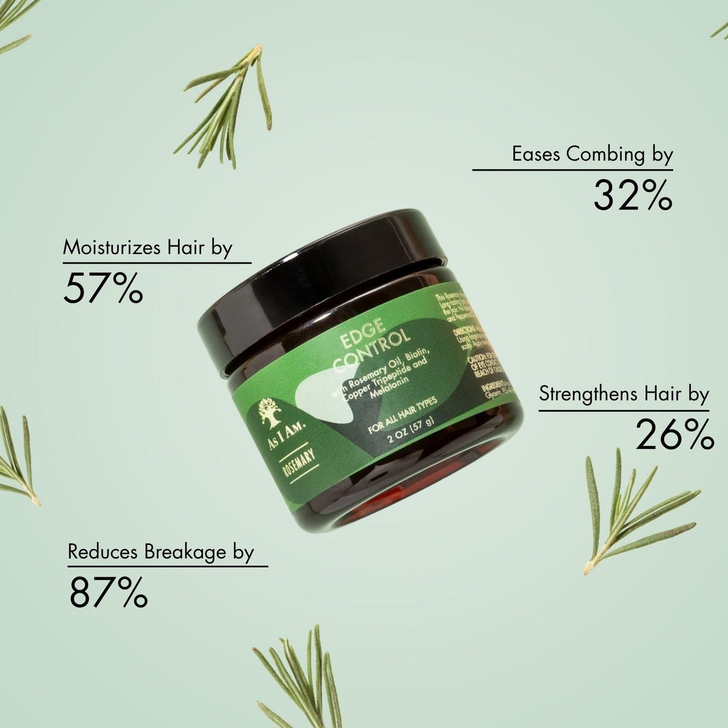 As I Am Rosemary Edge Control 2 oz - with Biotin & Saw Palmetto Beauty & Personal Care As I Am