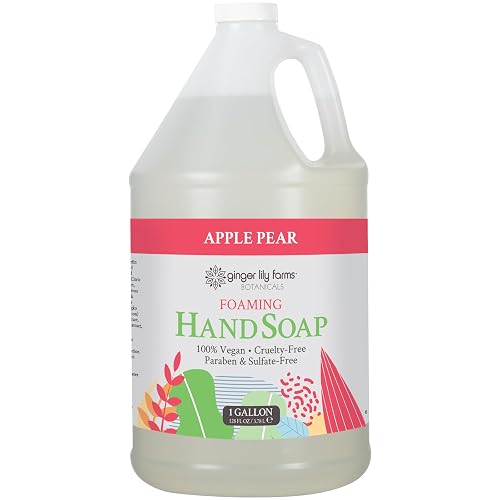 Ginger Lily Farms Botanicals All-Purpose Foaming Hand Soap Refill, 100% Vegan & Cruelty-Free, Apple Pear Scent, 1 Gallon (128 fl oz) Beauty & Personal Care Ginger Lily Farms