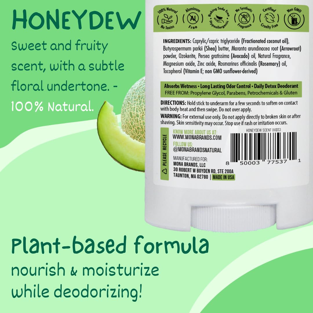 MONA 100% Natural Deodorant for Kids, Preteens & Teens - No Baking Soda, Synthetic Scents or Aluminum - Safe for Girls & Boys with Sensitive Skin Beauty and Personal Care MONA