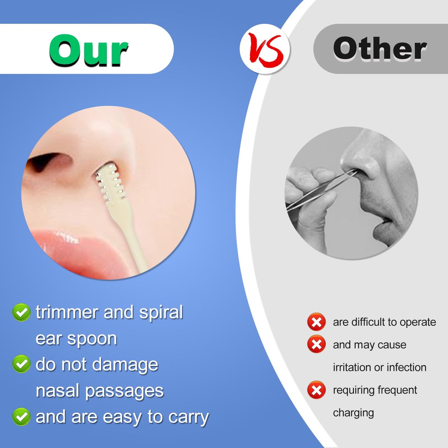 20 Pcs Reusable Nose Hair Trimmer, 2-in-1 Manual Nasal Hair Remover Tool for Men and Women, 360° Nostril Hairs Remover Tool, 3.2 x 0.36 Inch Compact Beauty and Personal Care Rimoev