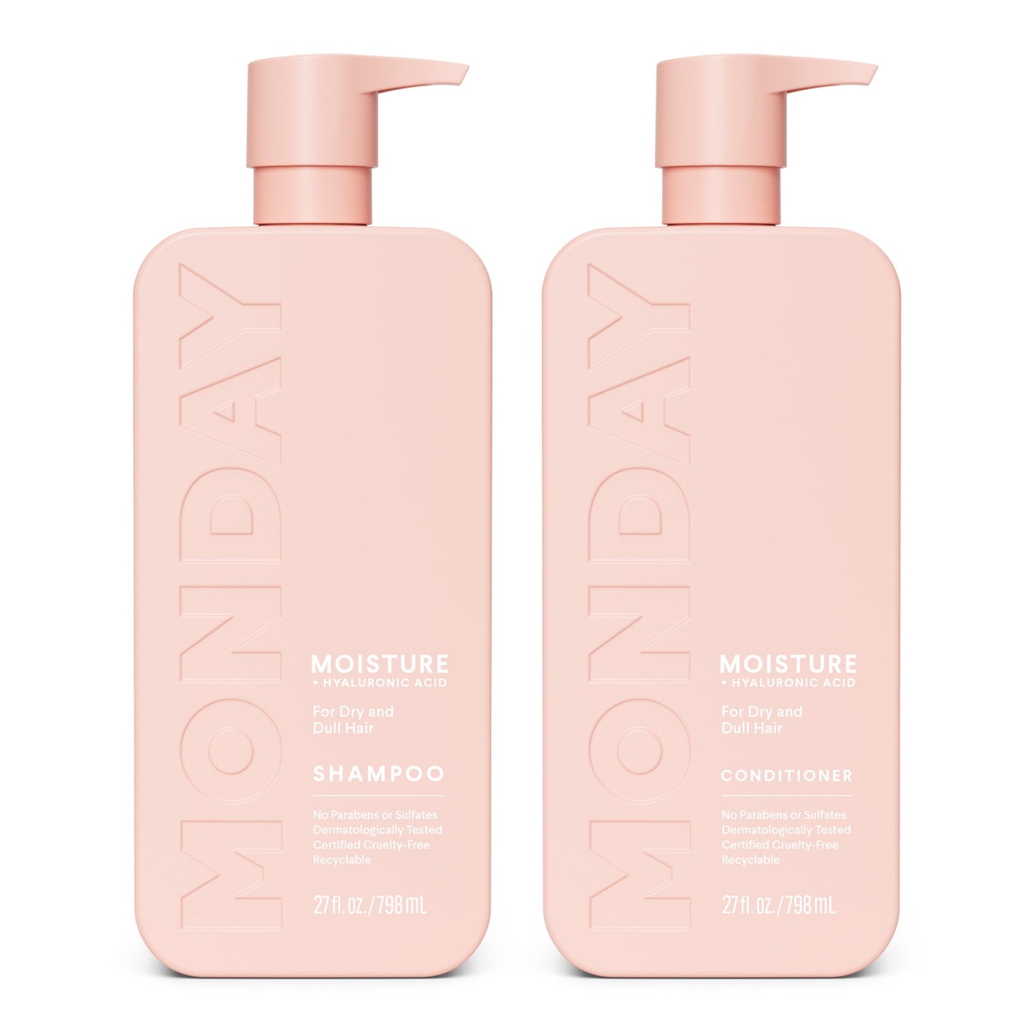 MONDAY HAIRCARE Moisture Shampoo + Conditioner Bathroom Set (2 Count) 27 oz Each for Dry, Coarse, Stressed, Frizzy Hair, Made with Coconut Oil, Rice Beauty & Personal Care MONDAY HAIRCARE