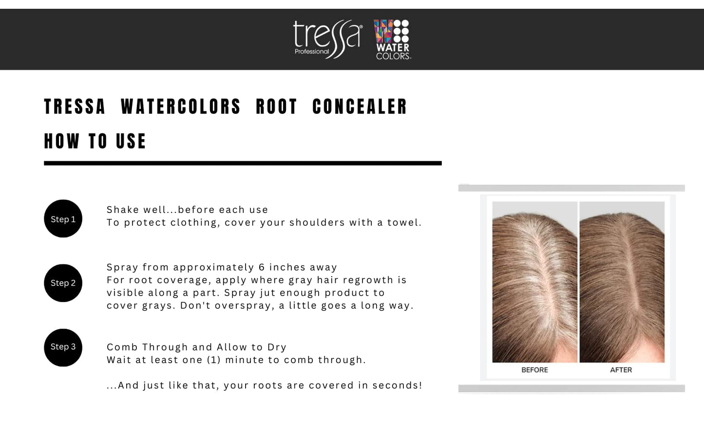 Watercolors Root Concealer Touch Up Texture & Volume Spray, Covers Gray Roots & Regrowth. (Light Brown) Beauty & Personal Care Watercolors