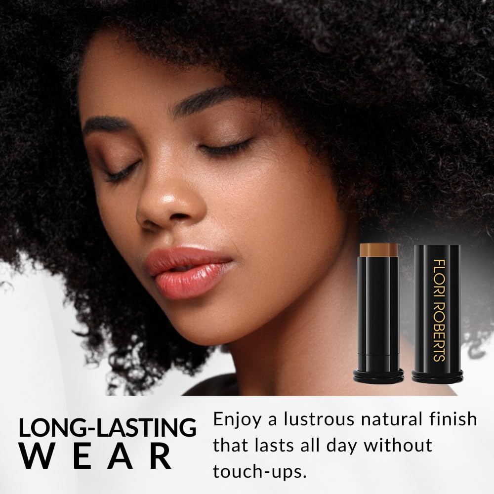 Base Strokes Crème Foundation Stick by Flori Roberts, Full Coverage for Women of Color or Deeper Skin Tones, Long Lasting Makeup, Natural Finish Beauty & Personal Care Flori Roberts