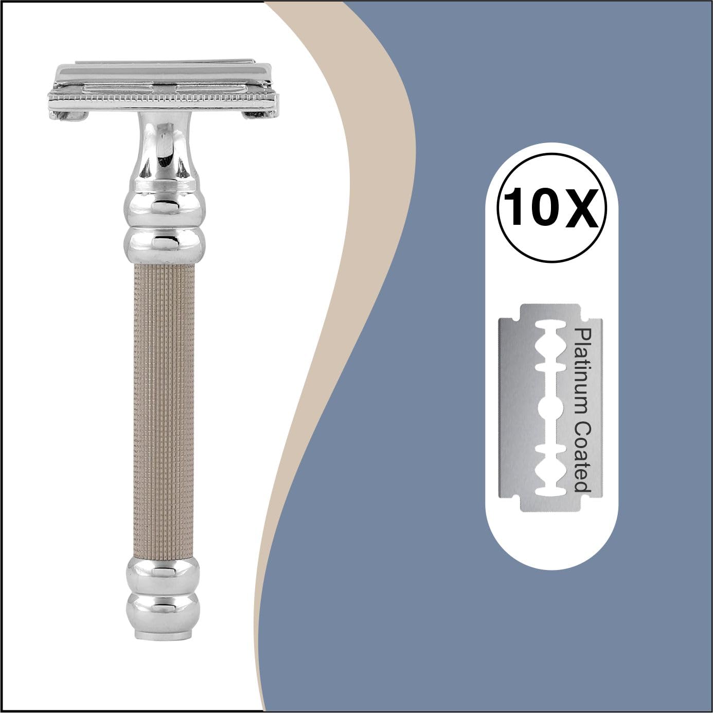 Pearl The Double Edge Men's/Boy's Safety Razor SBF-11 Butterfly Razor (Silver) Beauty and Personal Care PEARL