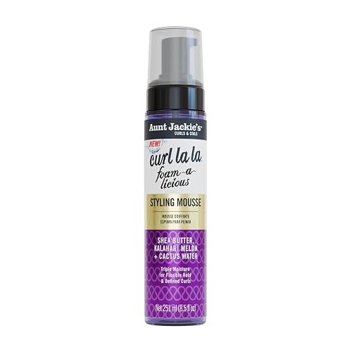 Aunt Jackie's Curls & Coils Curl La La Foam-a-licious Styling Mousse, 8.5 fl oz - Triple Moisture for Flexible Hold and Defined Curls Beauty & Personal Care Aunt Jackie's