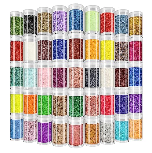 Ultra Fine Glitter for Nails, Set of 45 Colors, Extra Fine Resin Glitter Powder, Holographic & Iridescent Glitter for Epoxy Resin, Body Glitter Beauty & Personal Care Linwulte