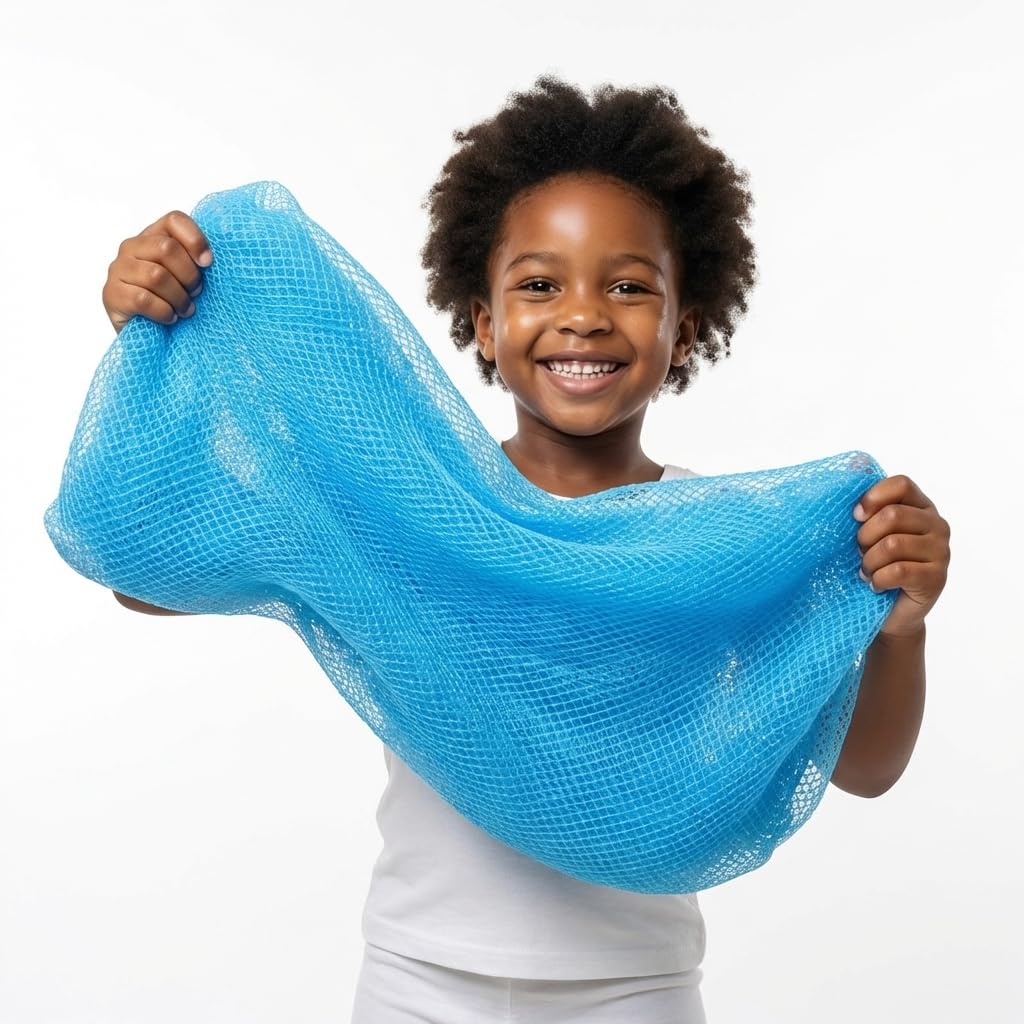 Shower Scrubber for Body African exfoliating net with 22 Colors Available Made for Both Men and Women as a Hygiene Essential (Blue) Beauty and Personal Care AFRICANA BEAUTY