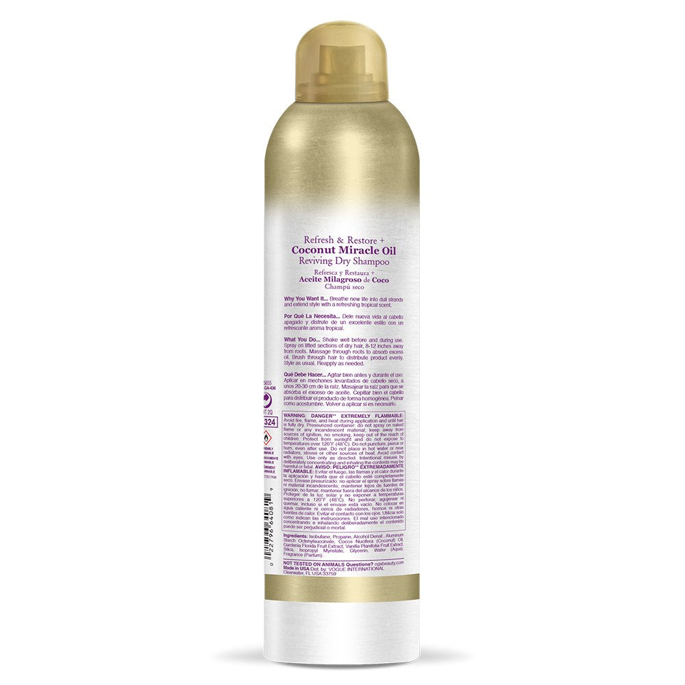 OGX Extra Strength Refresh Restore + Dry Shampoo, Coconut Miracle Oil, 5 Ounce Beauty & Personal Care OGX