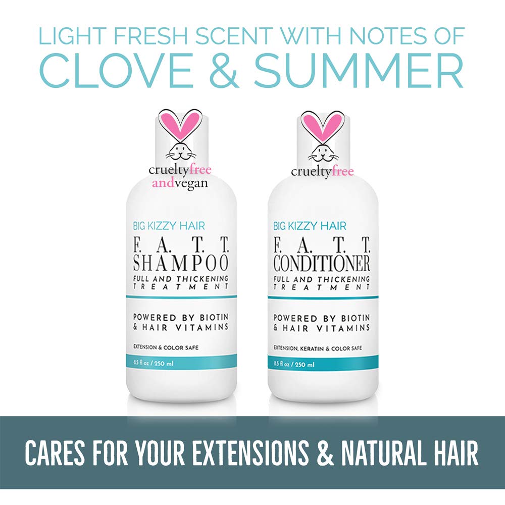 Volumizing & Thickening Biotin Shampoo & Conditioner Set - F.A.T.T. by Big Kizzy, Gentle Hair Care Safe for Extensions, Color & Keratin Treatments Beauty & Personal Care Big Kizzy