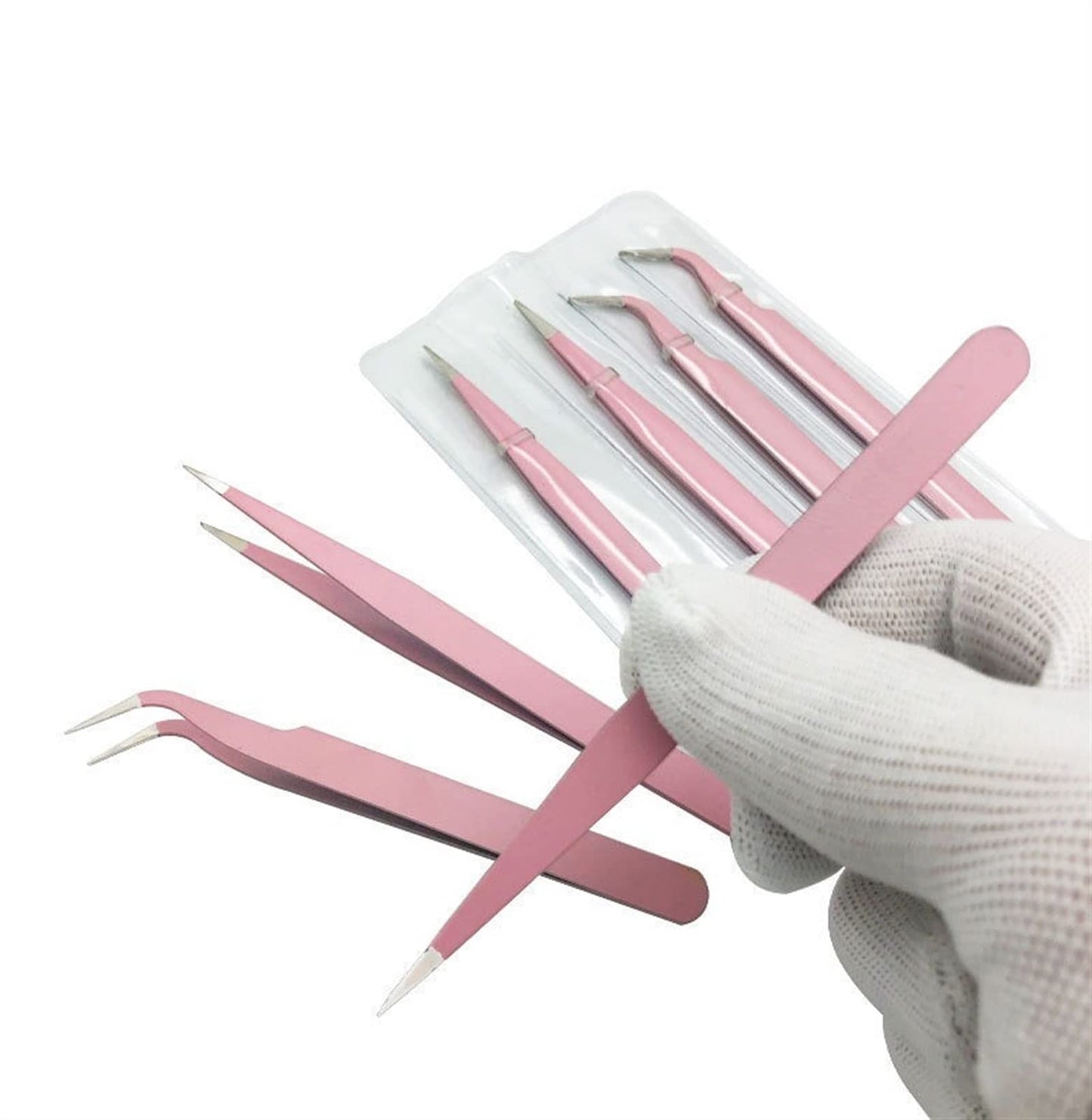 INLIMA Tweezers Stainless steel pink straight curved eyelash clipper nail clipper (Color : Pink, Size : A) Beauty and Personal Care INLIMA