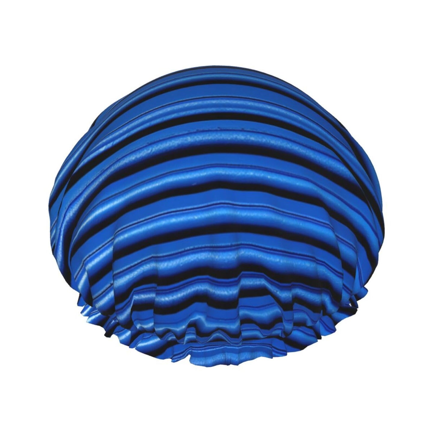 Blue Corrugated Wall Art Shower Cap For Women Reusable Double Layers Bathing Bath Cap Hair Caps Waterproof Elastic Band Ladies Spa Salon Shower Hat Beauty and Personal Care GDSHJKLW