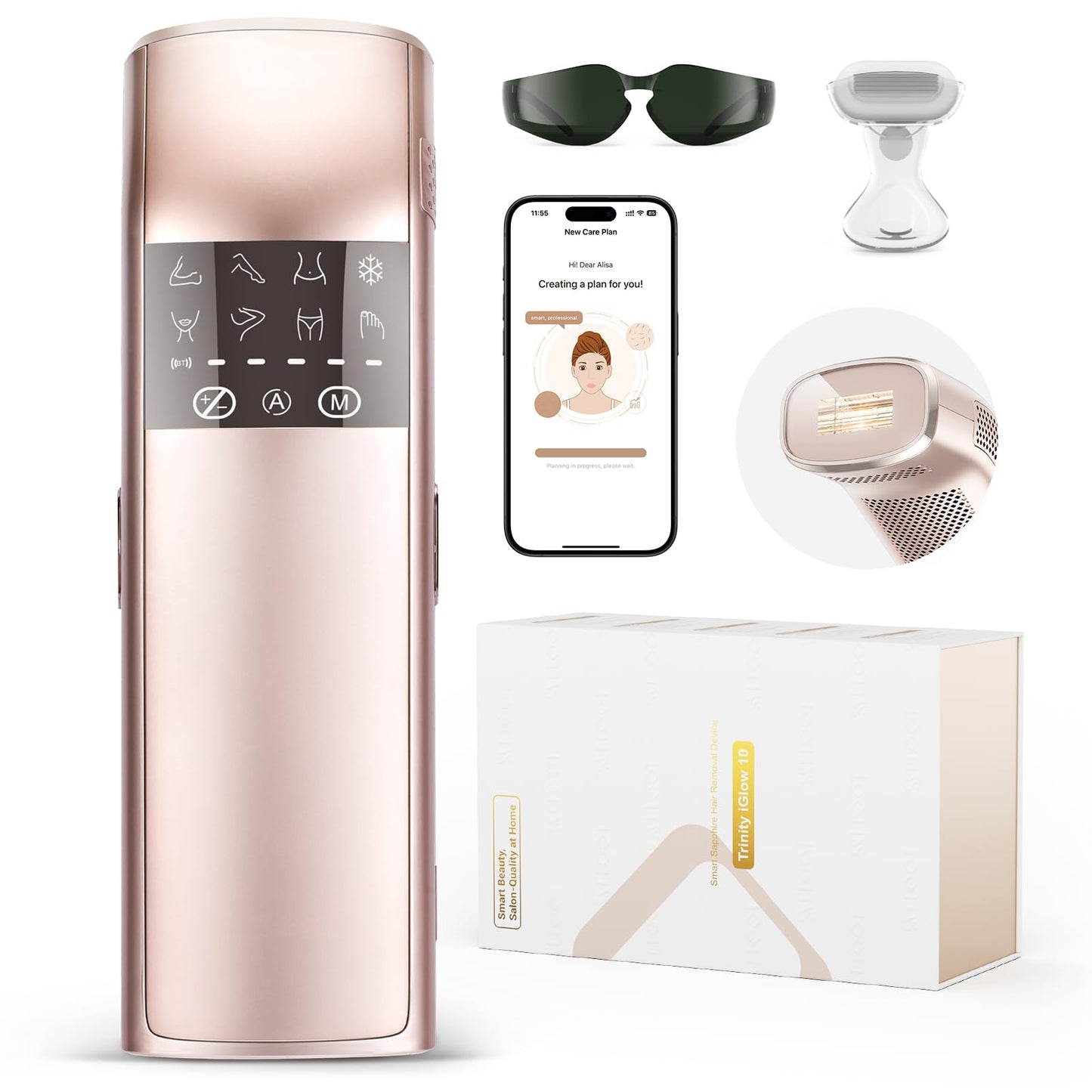 IPL Laser Hair Removal for Women & Men, 25J Triple-Pulse & 12cm² Sapphire 37°F Ice-Cooling Painless Hair Removal for Ingrown & Coarse Hair, Hair Beauty and Personal Care ECOFUN