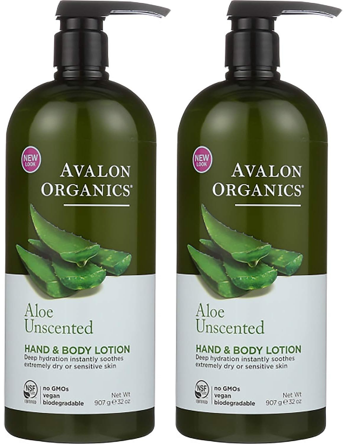 Avalon Organics Hand & Body Lotion, Aloe Unscented, 32 Oz- Pack of 2 Beauty & Personal Care Avalon Organics