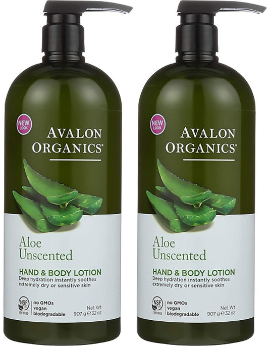Avalon Organics Hand & Body Lotion, Aloe Unscented, 32 Oz- Pack of 2 Beauty & Personal Care Avalon Organics