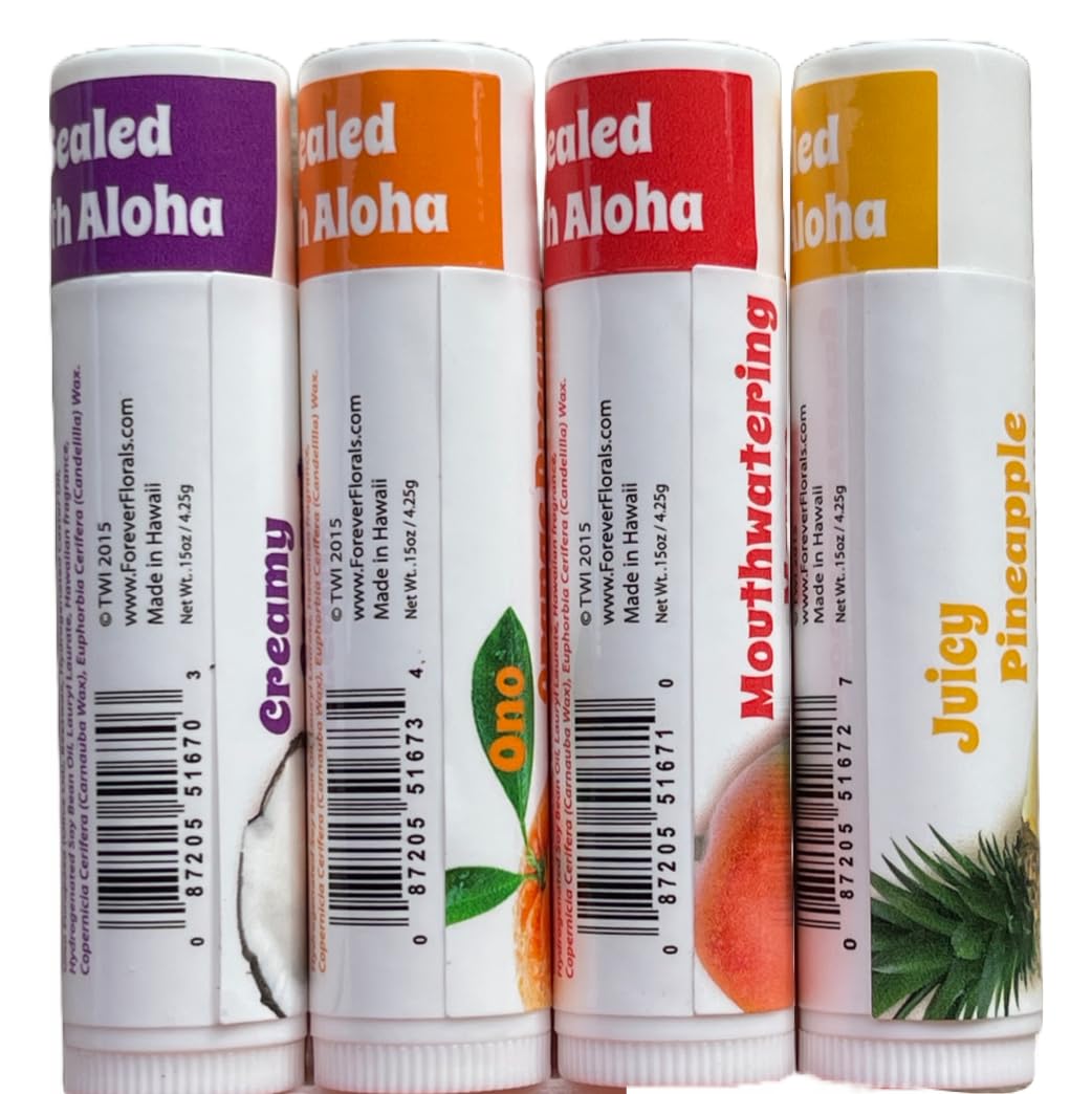 Flavored Lip Balm In Tube, Asst/4 Beauty and Personal Care Forever Florals