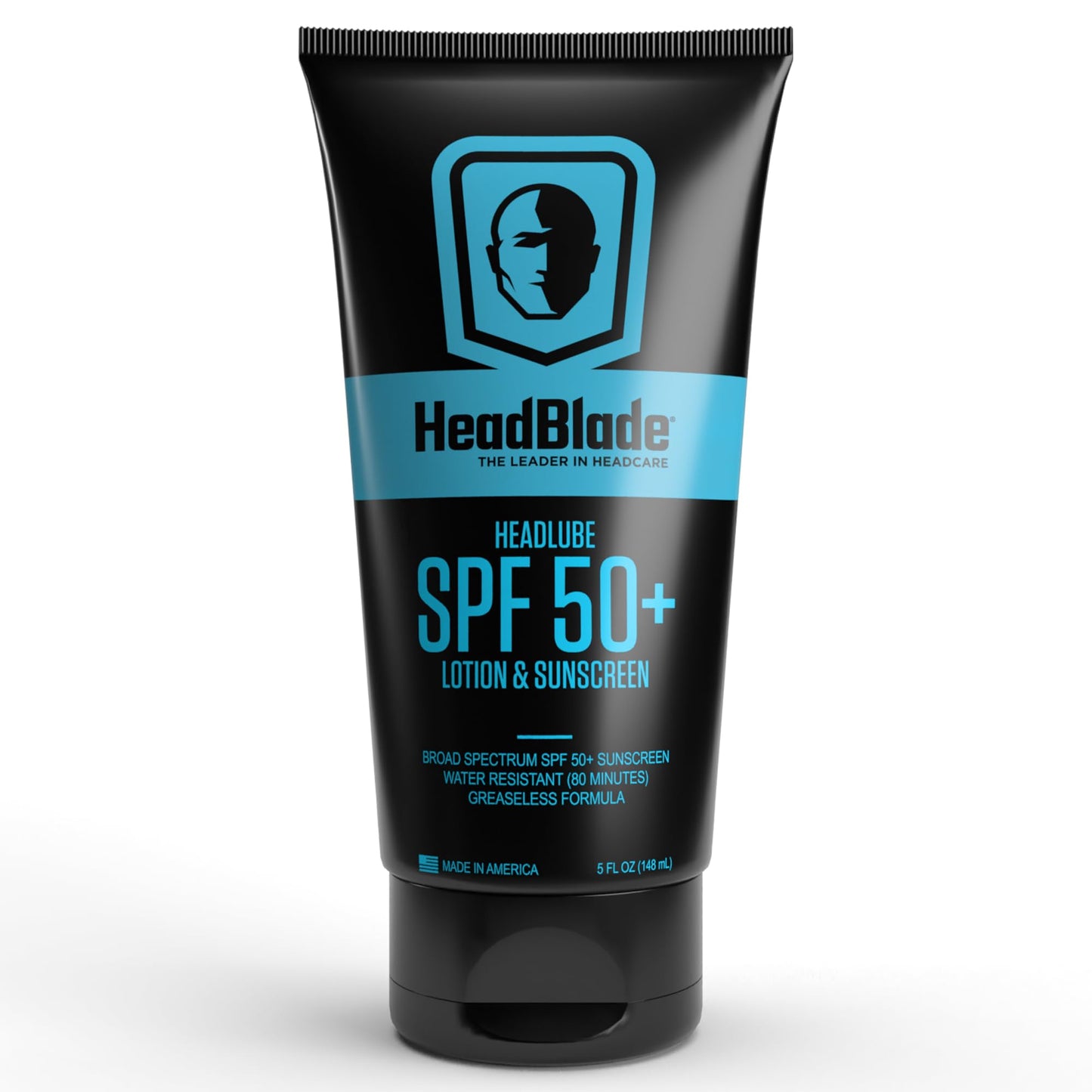HeadBlade HeadLube SPF 50 Men's Lotion and Sunscreen - No Greasiness, Sweat Resistant, Formulated for Face, Body & Scalps - Water Resistant for 80 Beauty & Personal Care HeadBlade