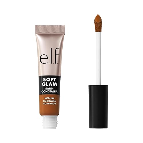 e.l.f. Soft Glam Satin Concealer, Medium Coverage For Blemishes & Under-Eye, Crease-Resistant, Long Lasting, Vegan , 51 Deep Cool Beauty & Personal Care e.l.f.