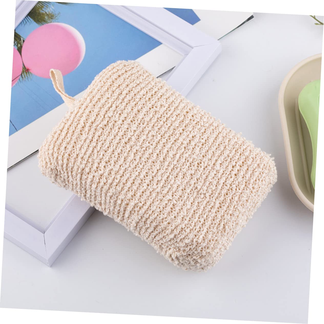 Beaupretty 2Pcs Shower Scrubber Creative Body Sponges with Double Design for Deep Cleansing Beige Bath Sponge Convenient Hanging Storage Safe Beauty and Personal Care Beaupretty