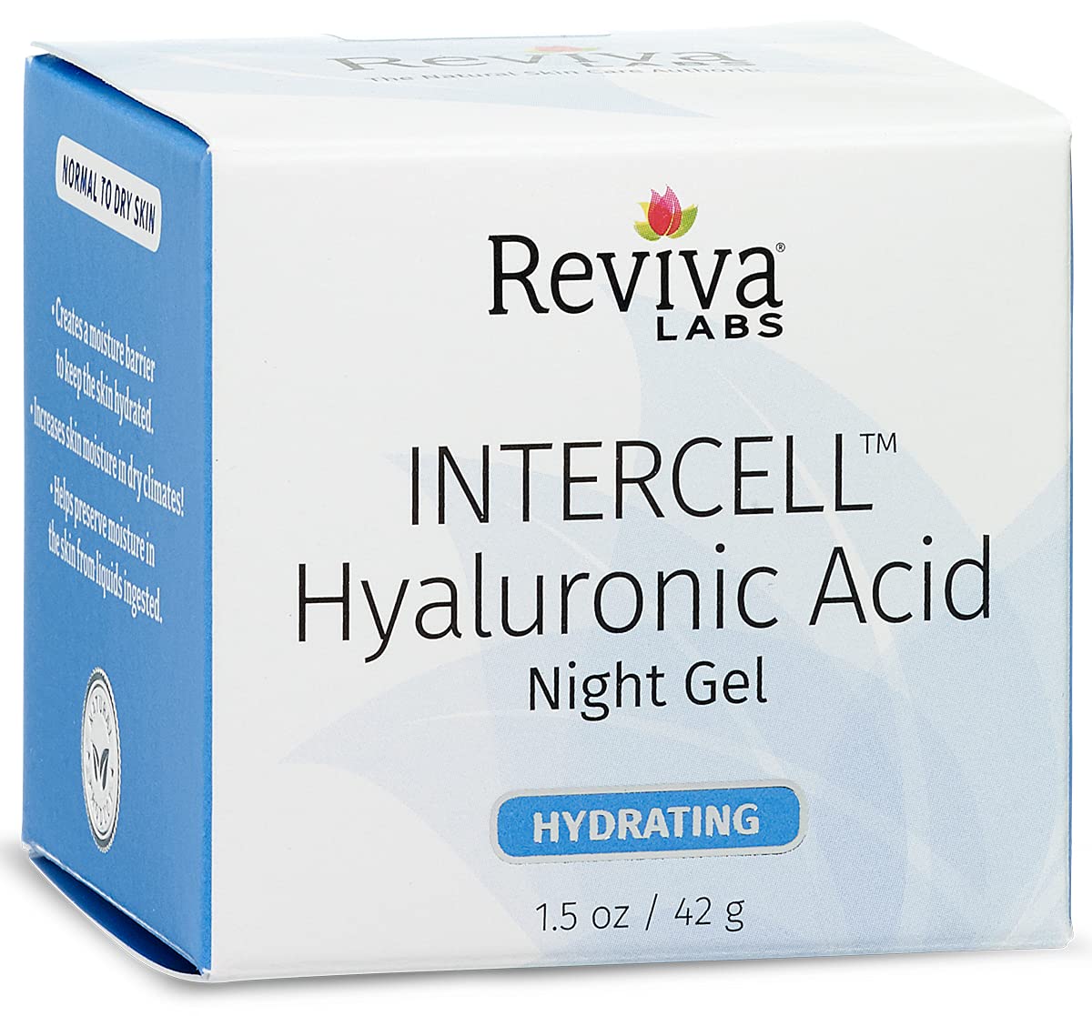 Reviva Intercell Night Face Gel With Hyaluronic Acid, Increase Skin Moisture - 1.25 Oz Beauty & Personal Care Reviva Labs