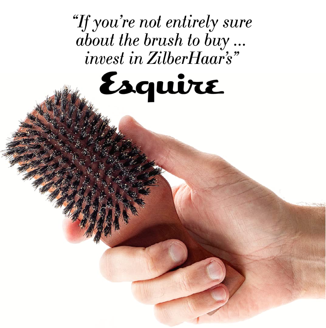 ZilberHaar Major Hair & Beard Brush for Men - Boar Bristles and Pearwood - All Beard and Hair Types - Made in Europe - Stiff Bristles Beauty & Personal Care ZilberHaar