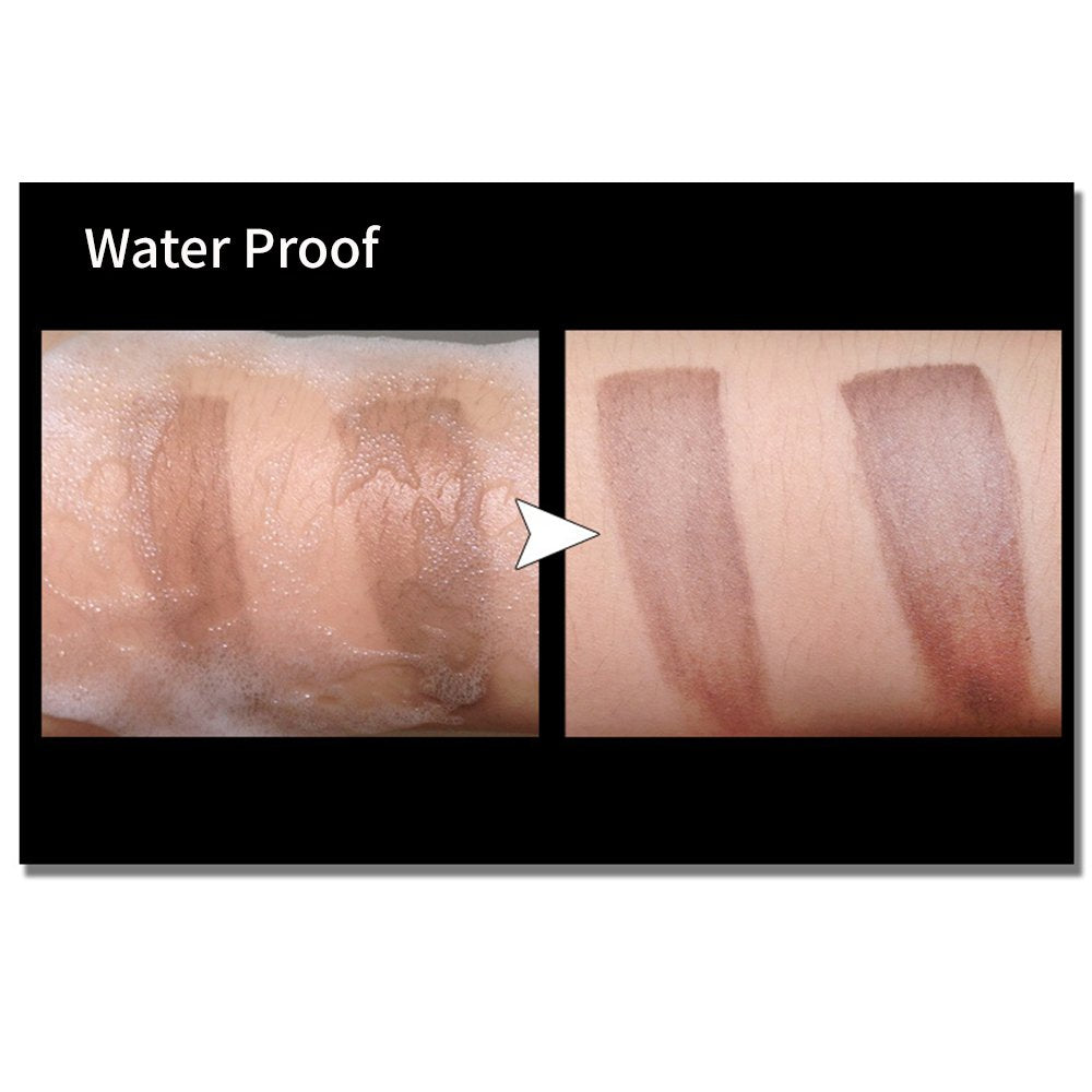 2 Colors Waterproof Air Cushion Eyebrow Cream Powder Makeup with Duo 2 End Eyebrow Brushes (Dark Brow Set) Beauty & Personal Care Inspired Capital L