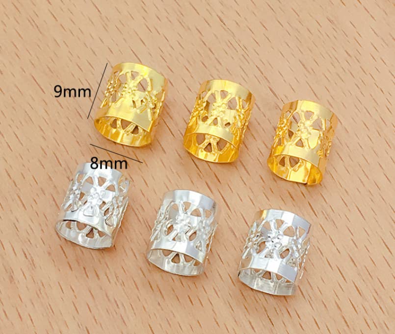 Duehut Hair Accessories 100 PCS Metal Braid Beads, Dreadlocks Beads Hair Jewelry Rings, Hair Decorations for Women, Adjustable Cuffs, Dreadlock Beauty & Personal Care Duehut