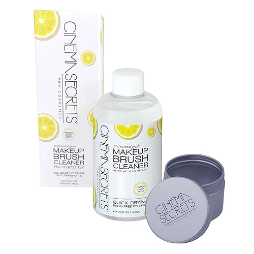 Cinema Secrets Original Makeup Brush Cleaner Kit - Professional Cleanser + Cleansing Tin for Makeup Brushes - Quick-Drying, Rinse-Free Formula Beauty & Personal Care CINEMA SECRETS