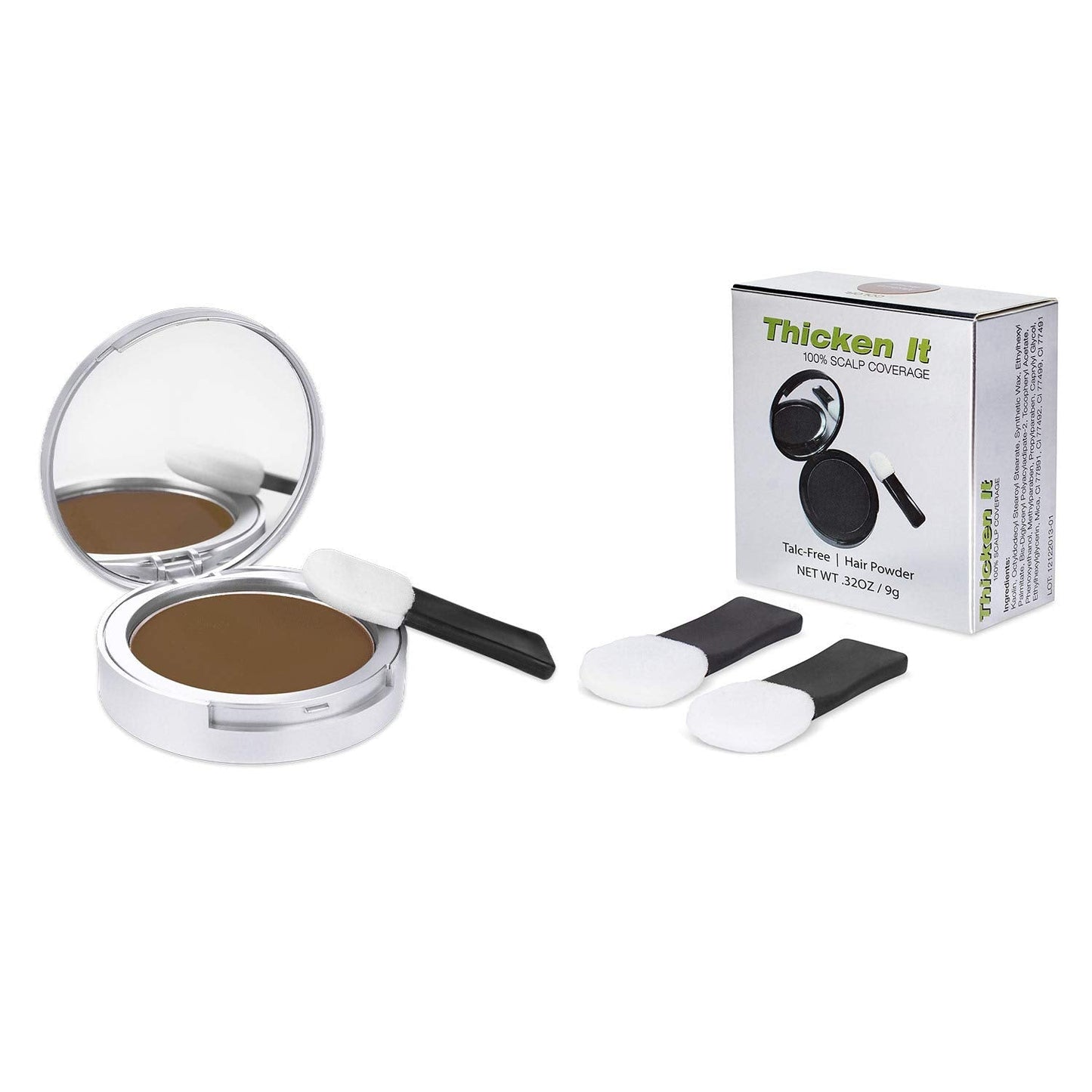 Thicken It 100% Scalp Coverage Hair Powder - LIGHT BROWN - Talc-Free .32 oz. Water Resistant Hair Loss Concealer for men and women. Naturally Thicker Beauty & Personal Care Thicken It