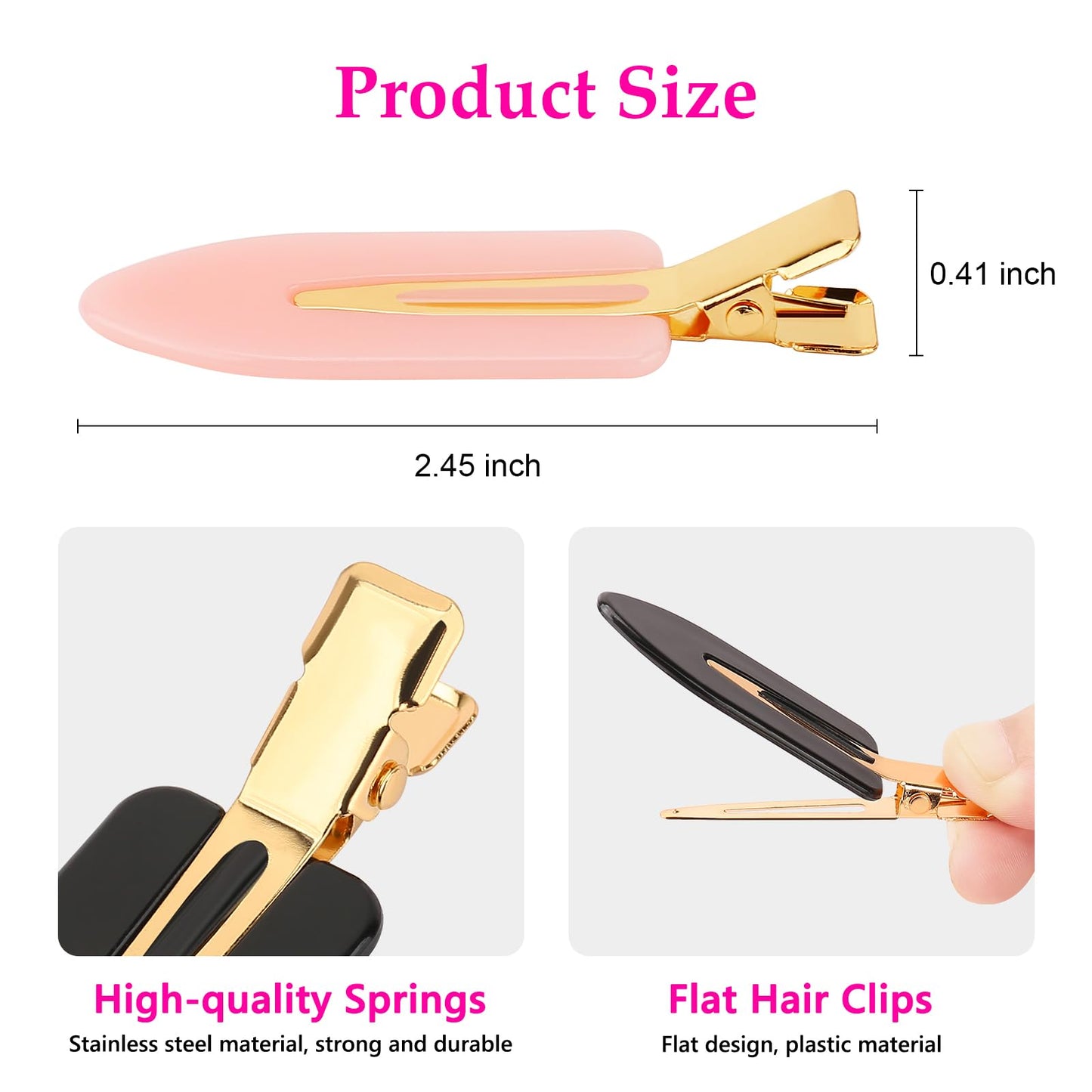 D 6 Pcs Creaseless Hair Clips for Makeup & Styling Beauty and Personal Care D