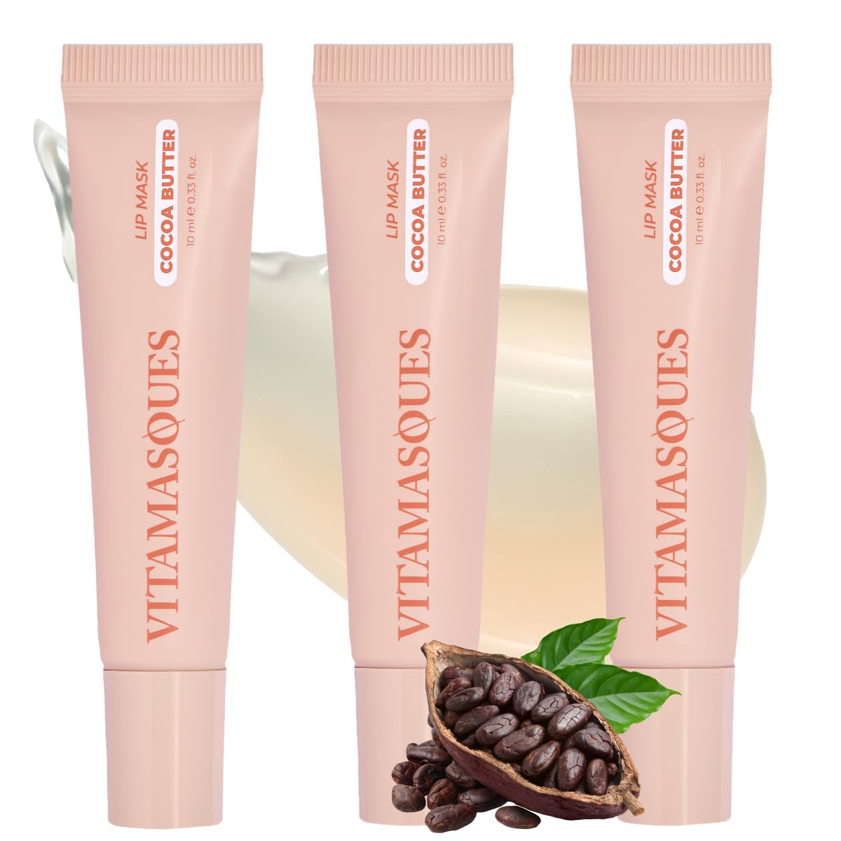 Vitamasques Lip Mask - Hydrating Cocoa Butter Lip Balm Moisturizer with Vitamins & Natural Oil Hydrates, Nourishes & Plumps Lips Area - Korean Skin Beauty and Personal Care Vitamasques
