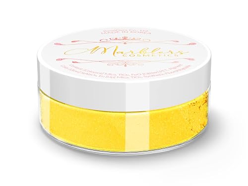 MARBLERS Fine Natural Mica Powder [Lucid Yellow] 0.11oz (3g) | Highly Pigmented | Non-Toxic, Vegan, Cruelty-Free | Eyeshadow, Body Butter, Nail Beauty & Personal Care MARBLERS