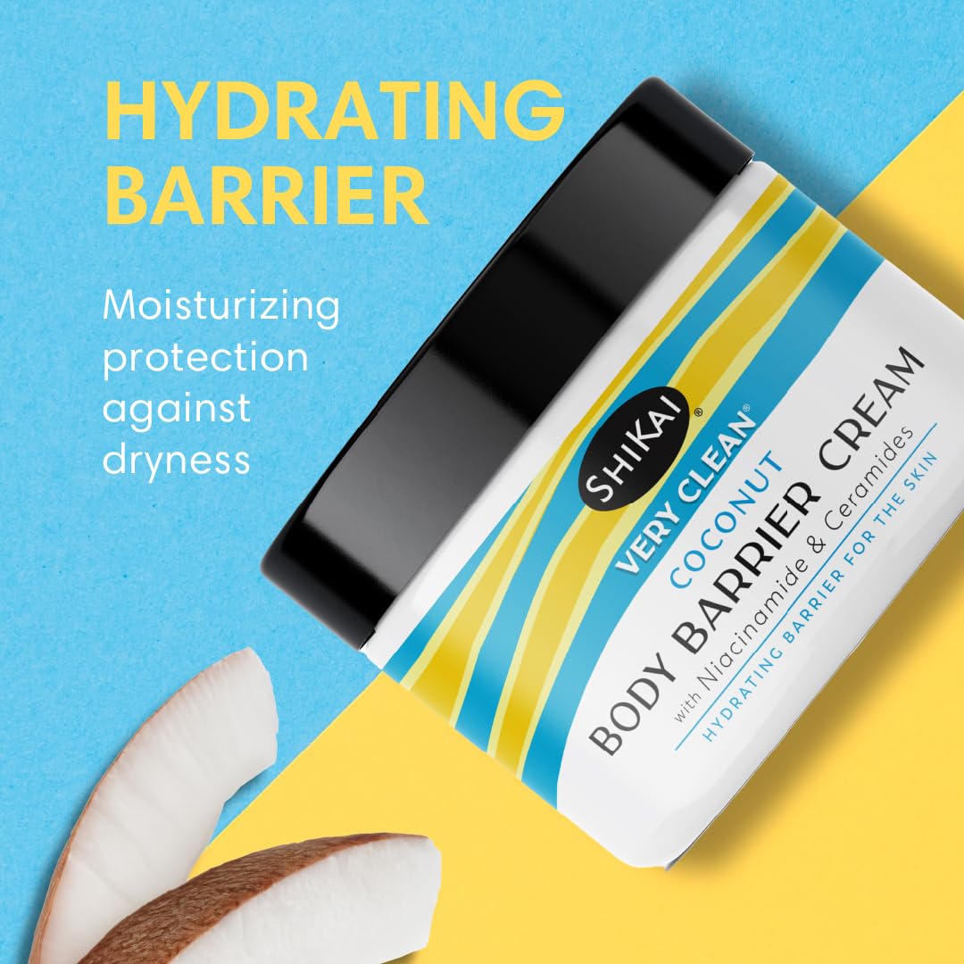 ShiKai Very Clean Moisturizing Body Barrier Cream (Coconut, 4.5 oz) | Hydrating Barrier for the Skin | With Niacinamide, Ceramides, Shea Butter Beauty & Personal Care ShiKai