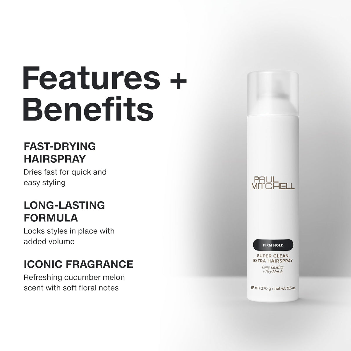 Paul Mitchell Super Clean Extra Hairspray, Long-Lasting, Firm Hold + Dry Finish, For All Hair Types, 9.5 oz Beauty & Personal Care Paul Mitchell