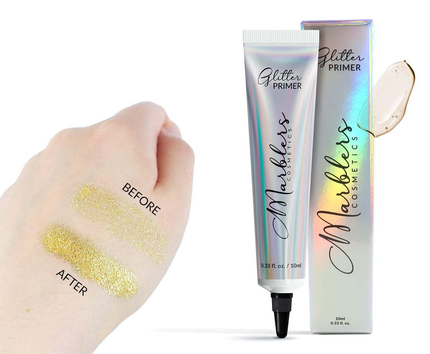 MARBLERS Twinkle Face & Body Glitter Duo [Holo Fairy Powder & Flamingo] 0.36oz (10g) | Non-Toxic | Cruelty-Free | Eyeshadow, Nail Polish, Nail Art | Beauty & Personal Care MARBLERS