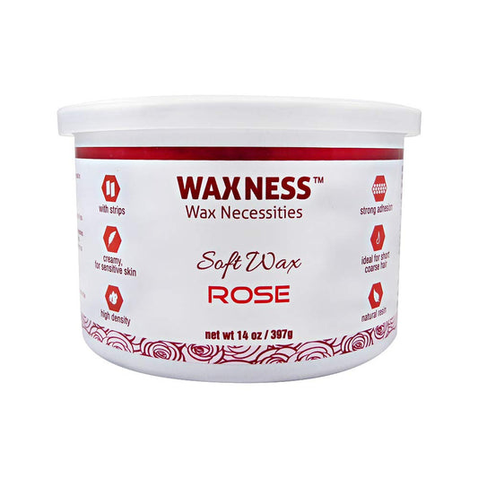 Waxness Creamy Soft Wax Tin Rose 14 oz (400 g) - Professional Strip Wax with Creamy Formula for Face & Body, Ideal for Coarse Hair - Made in Italy Beauty and Personal Care Waxness