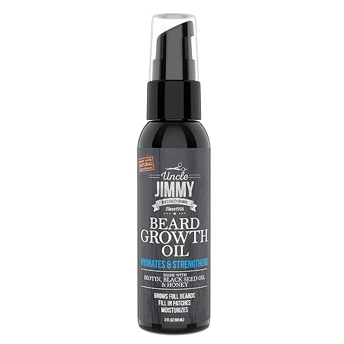 Uncle Jimmy Beard Growth Oil with Biotin | Natural Beard Care for Thicker, Fuller Healthier Beard | Men's Facial Hair Treatment for Grooming | Beauty & Personal Care Uncle Jimmy