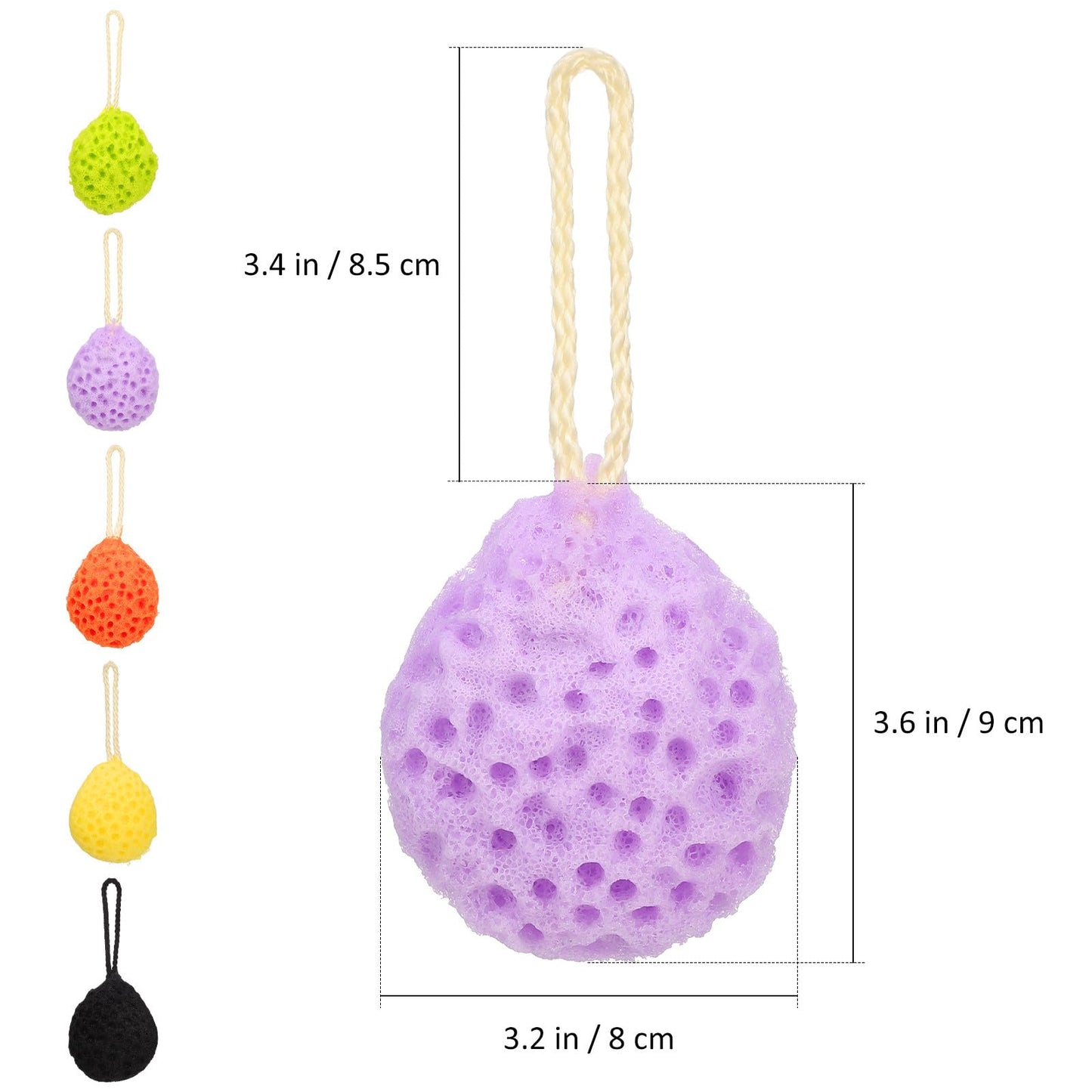 CTIRCHIU 5pcs Colorful Exfoliating Body Scrub Sponges Shower Loofah Pouf Skin Cleaning Scrubbers for Women and Men Bathing Accessories Random Color Beauty and Personal Care CTIRCHIU