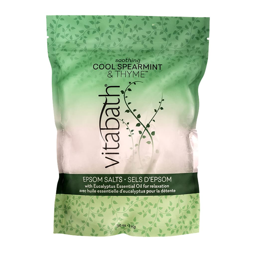 Vitabath Cool Spearmint & Thyme Epsom Salts Relaxing Therapeutic Aromatherapy & Nourishing Skincare - Muscle Soreness & Body Ache Soothing Soak Beauty and Personal Care Vitabath